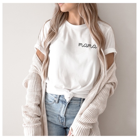 Tops - Mama T Shirt | White Mom Short Sleeve Shirt